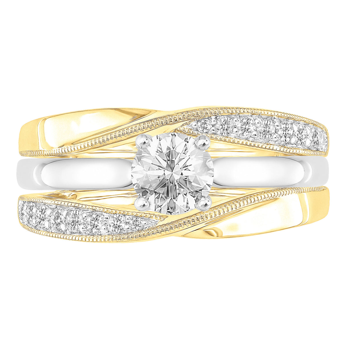 Diamond Twist Ring Enhancer in 14K Yellow Gold (1/5 ct. tw.)