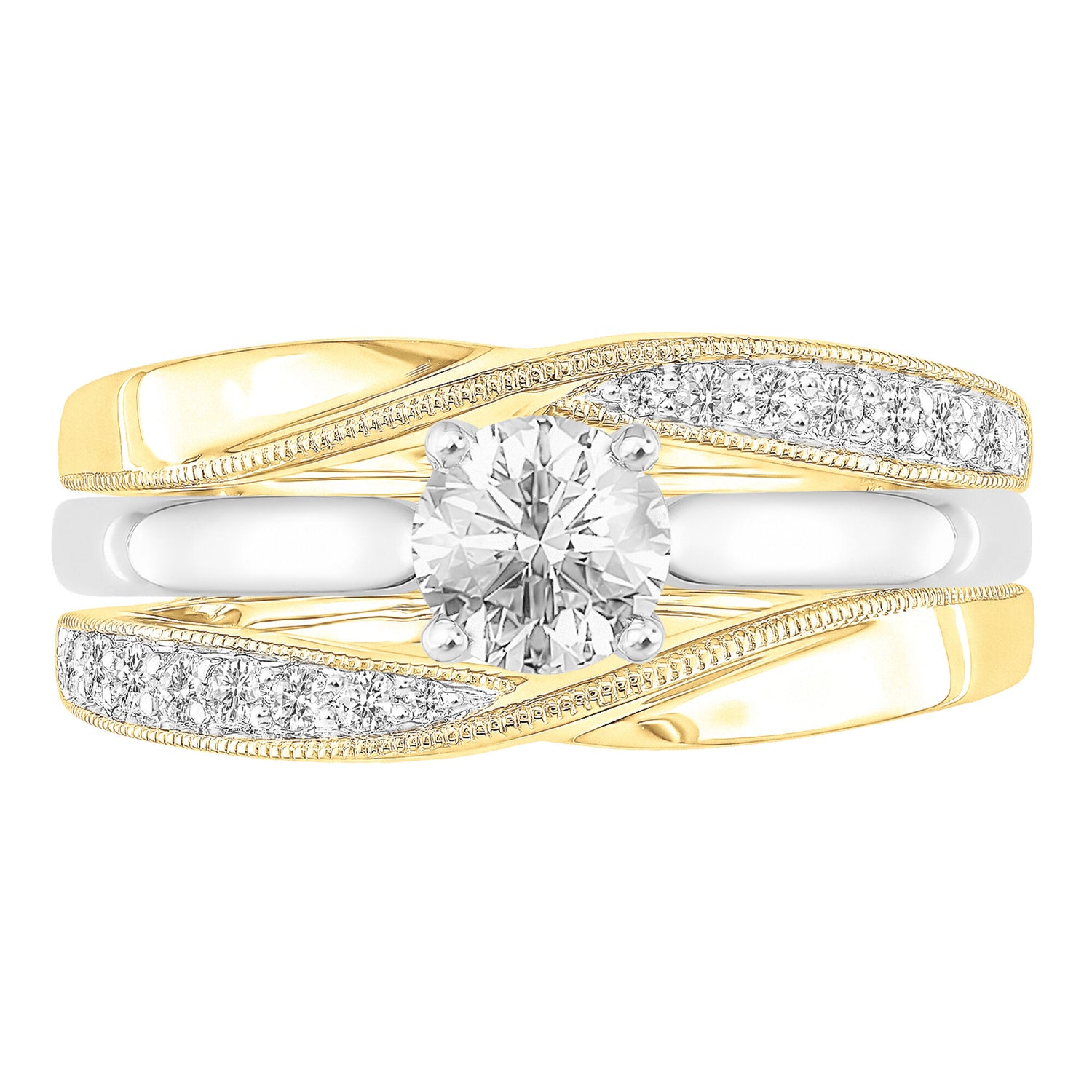 Diamond Twist Ring Enhancer in 14K Yellow Gold (1/5 ct. tw.)