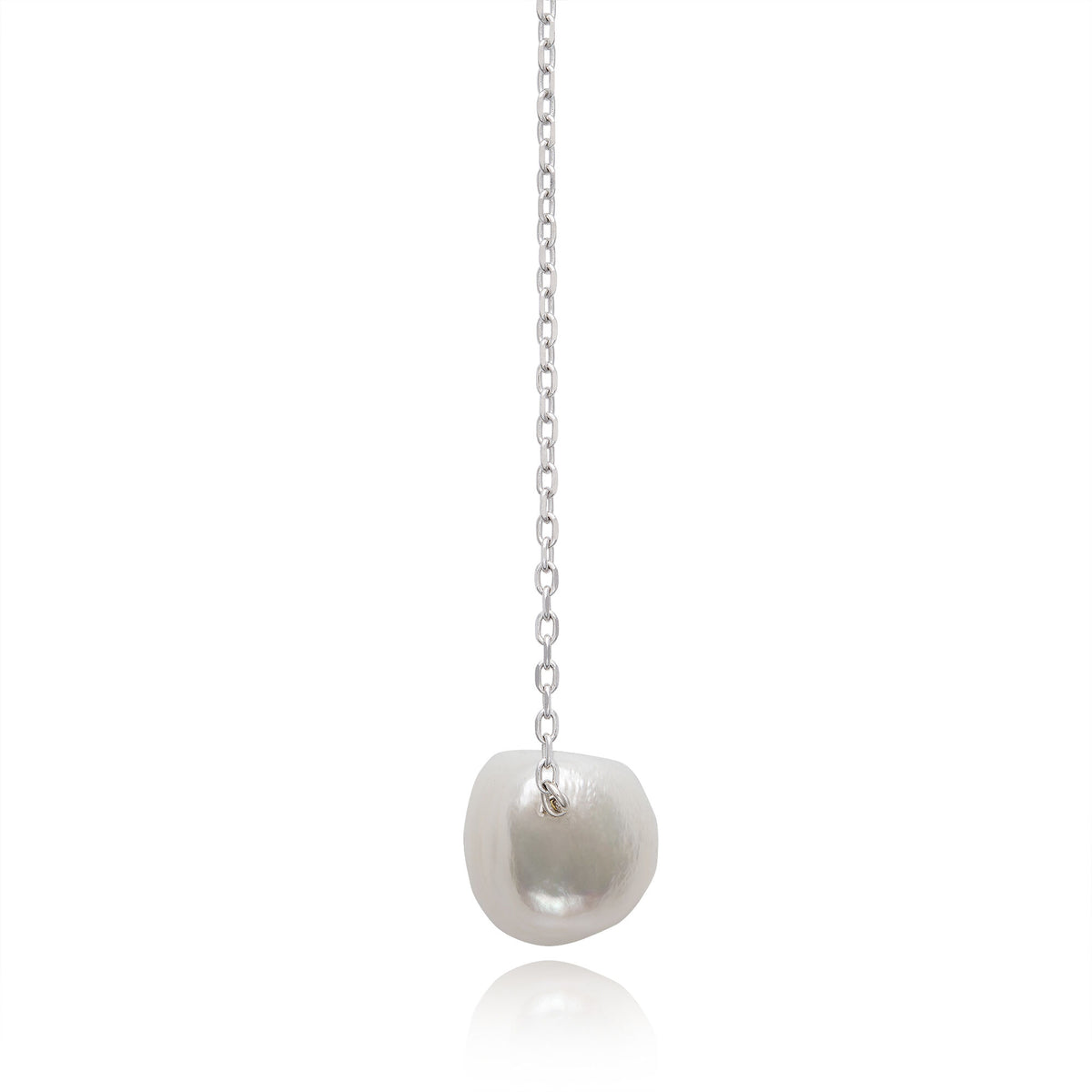 Baroque-Shaped Pearl Necklace in Sterling Silver