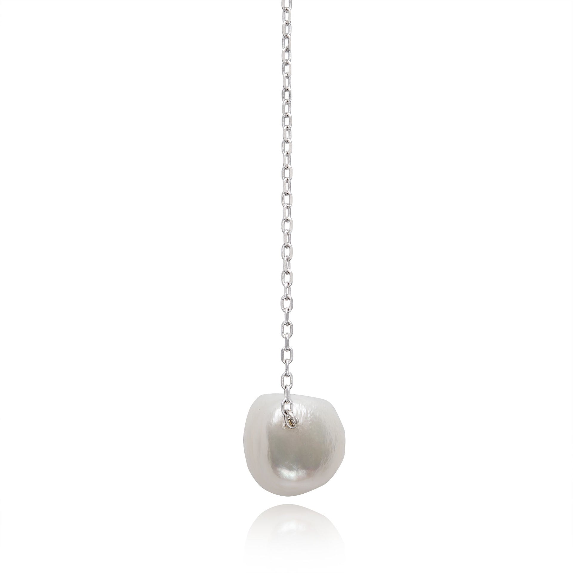 Baroque-Shaped Pearl Necklace in Sterling Silver