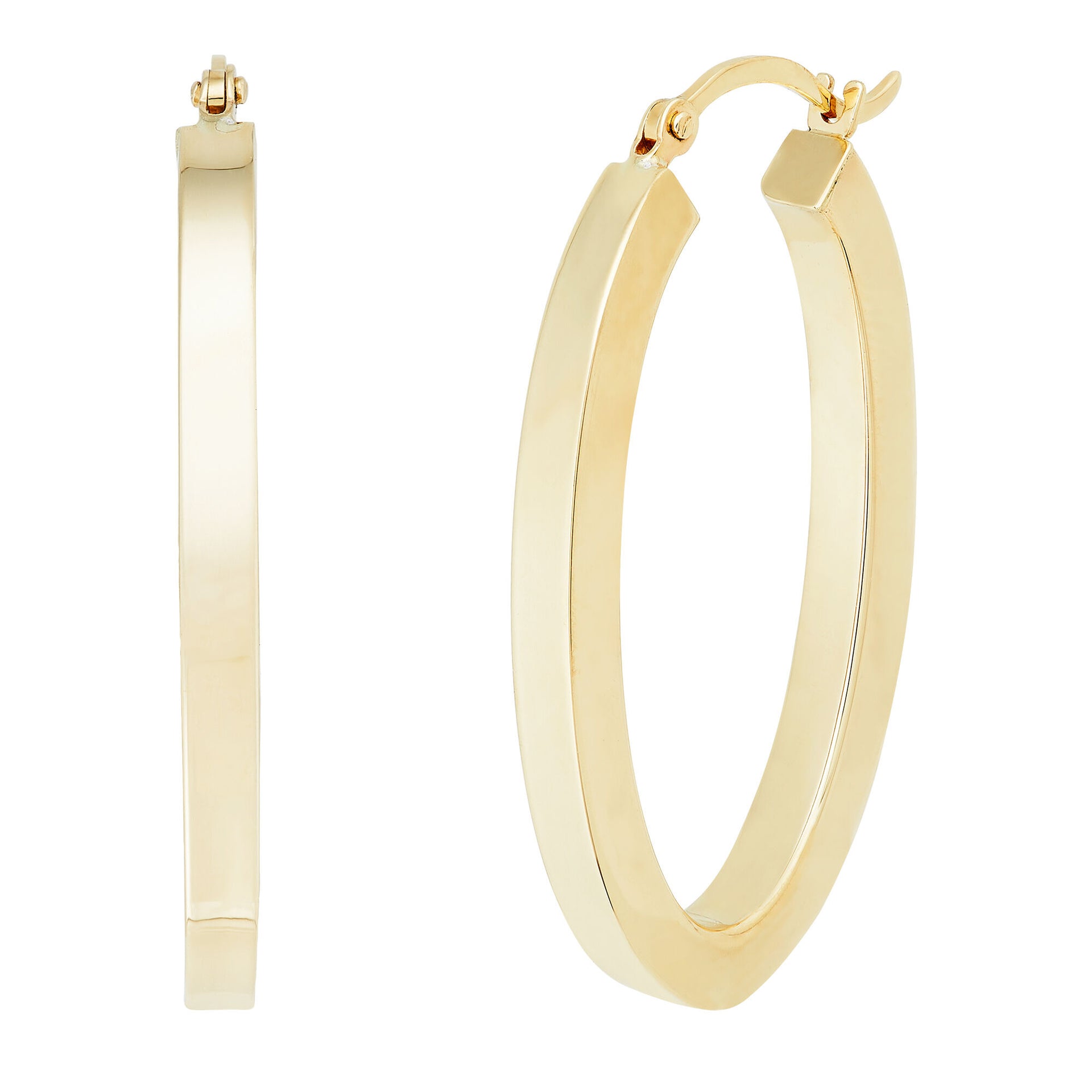 Polished Oval Hoops in 14K Yellow Gold, 20mm