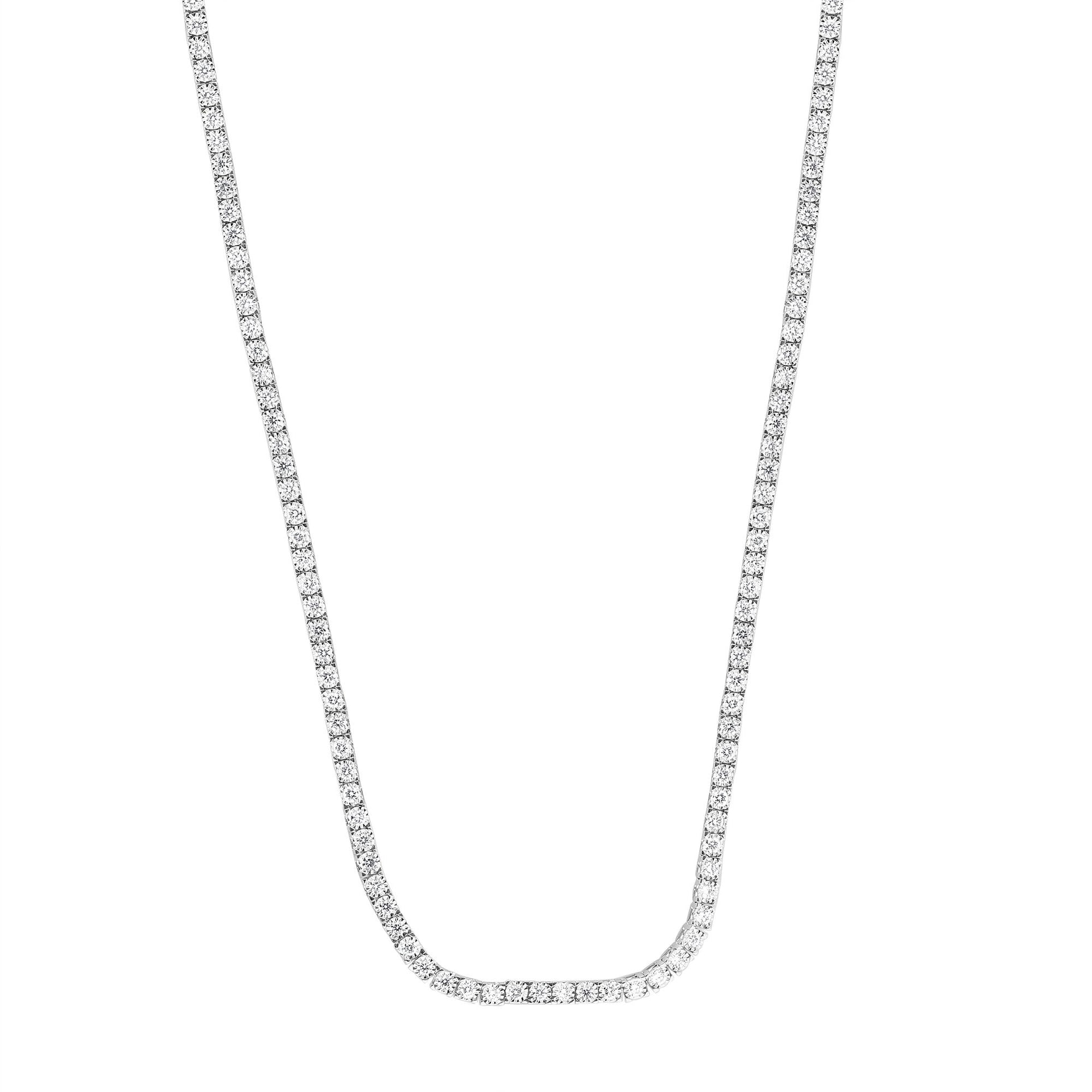 Lab Grown Diamond Tennis Necklace in 10K White Gold, 22” (7 ct. tw.)