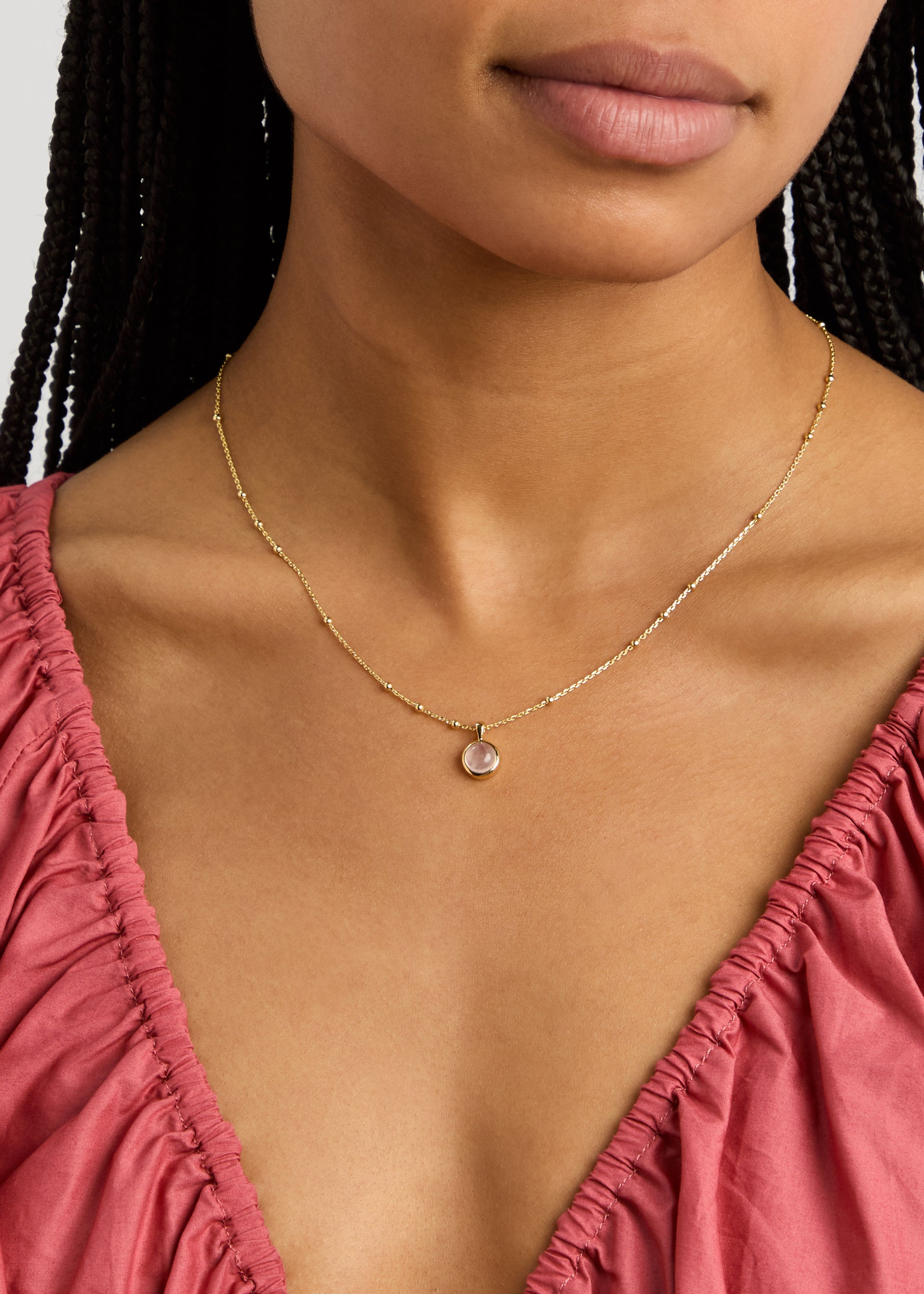 Healing stone 18kt gold-plated necklace