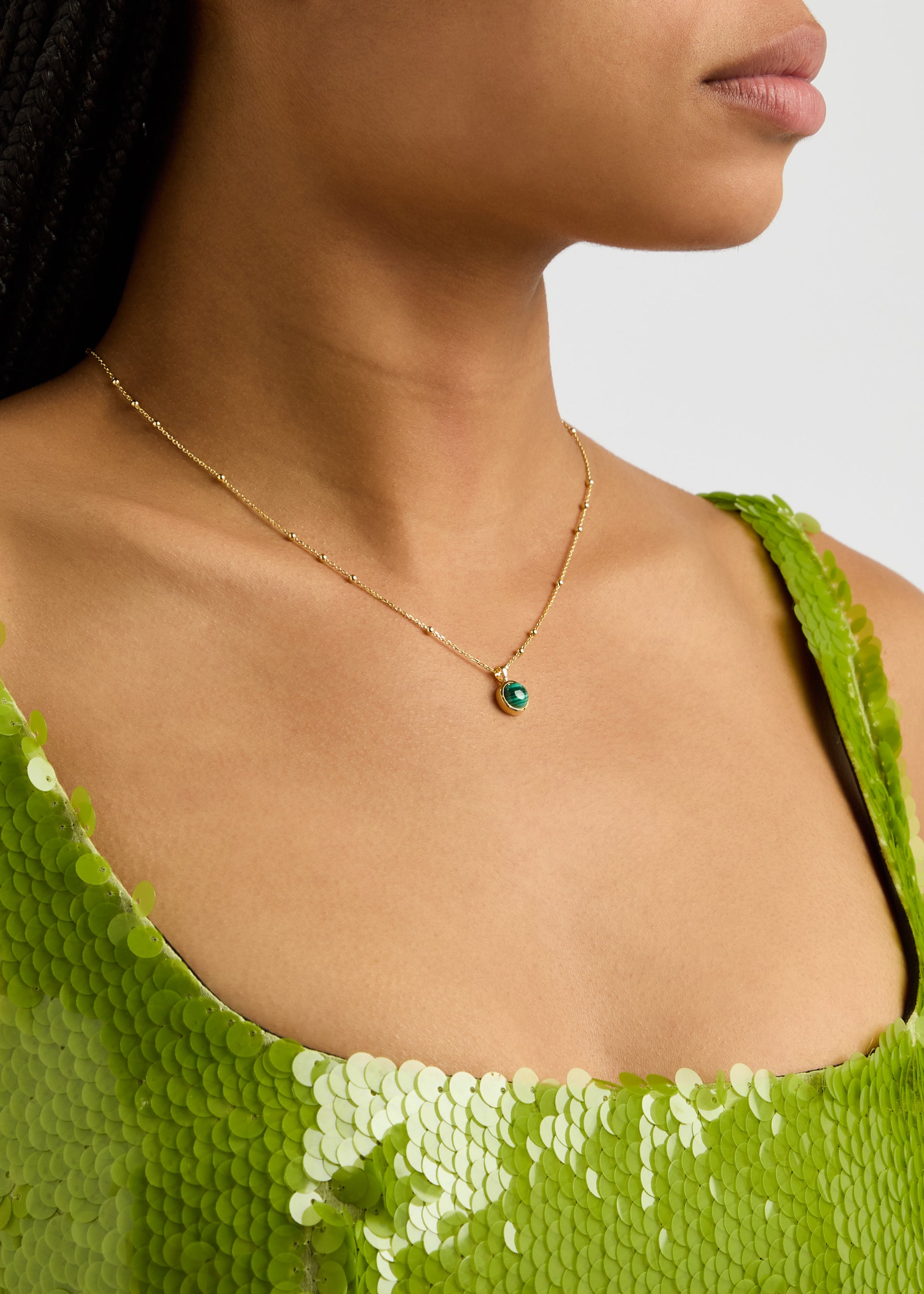 Healing Stone 18kt gold-plated necklace
