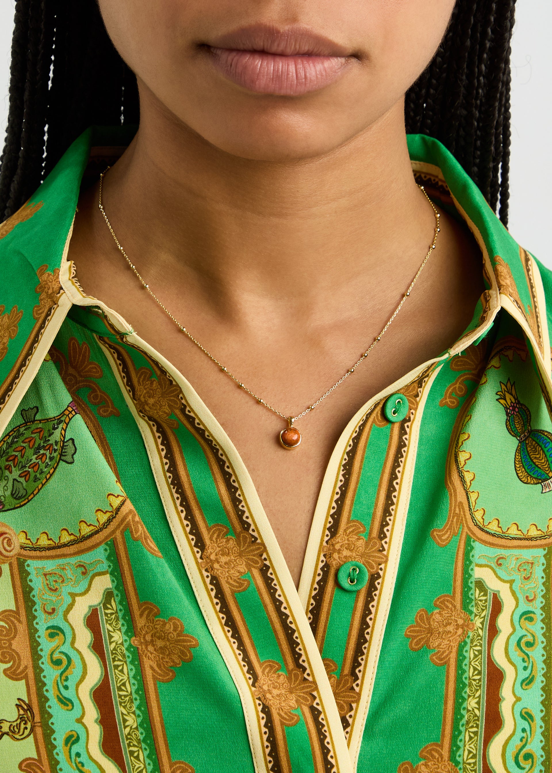 Healing Stone 18kt gold-plated necklace