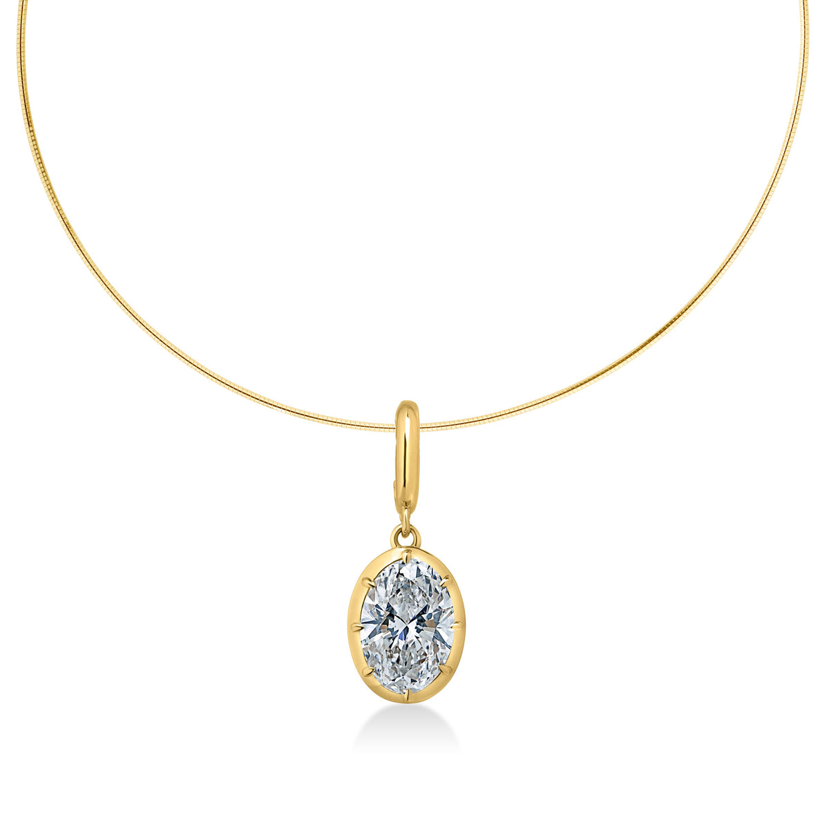 Georgian Oval Lab Diamond Omega Necklace
