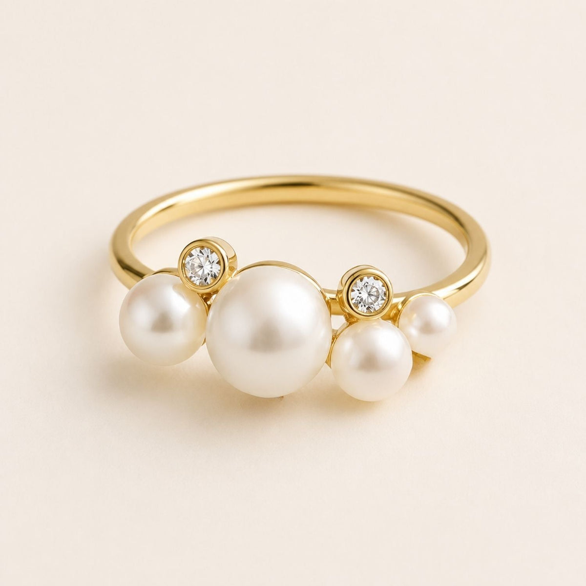 Aurora Diamond & Pearl Constellation Ring