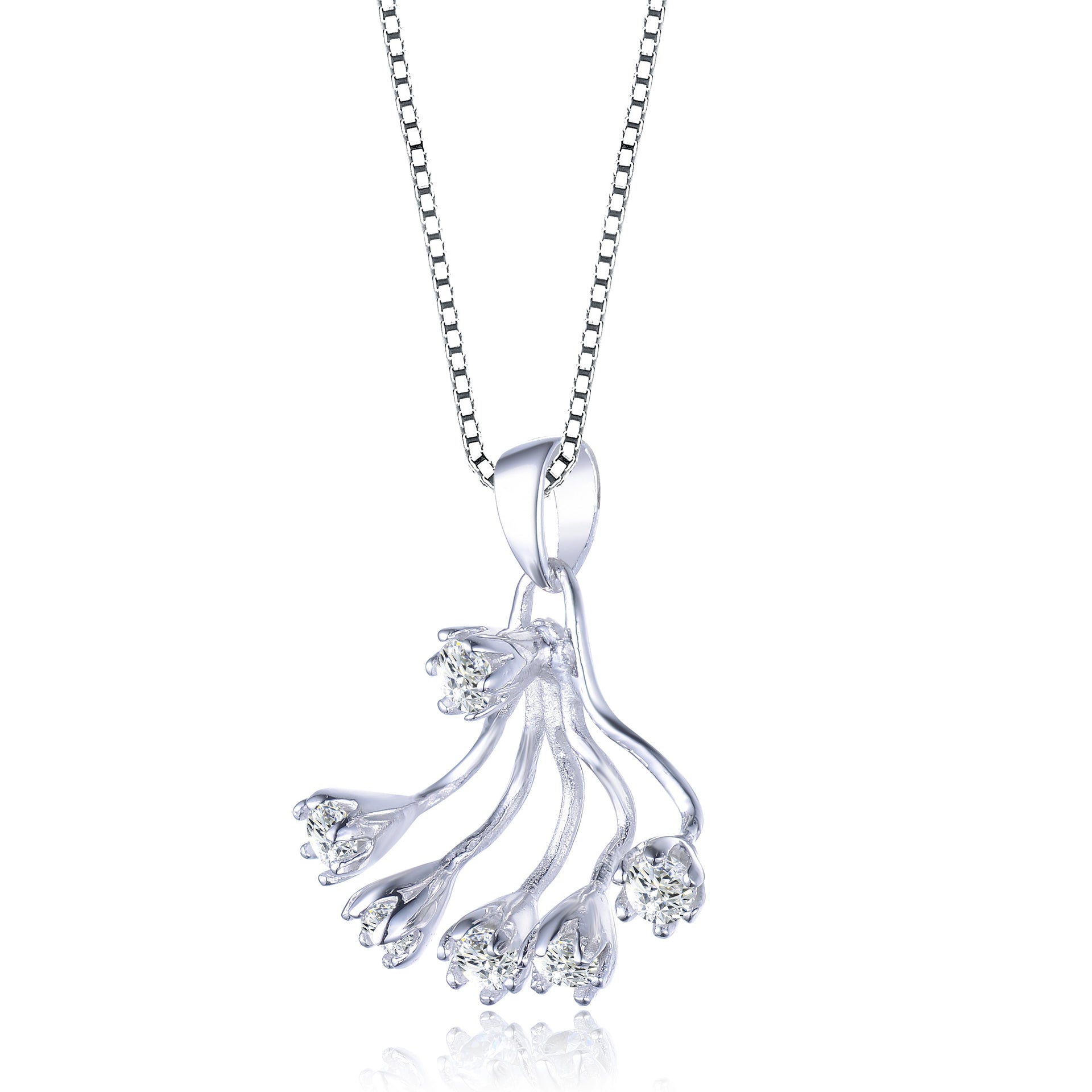 Sterling Silver White Cubic Zirconia Pendant