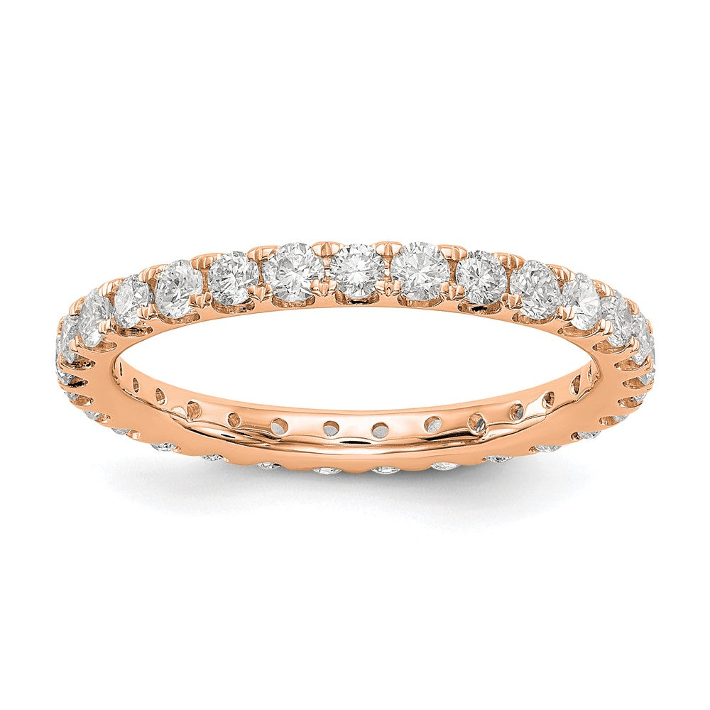 14k Rose Gold Lab Grown Diamond Eternity Wedding Band Ring 1ct Clarity- VS Color- G-H