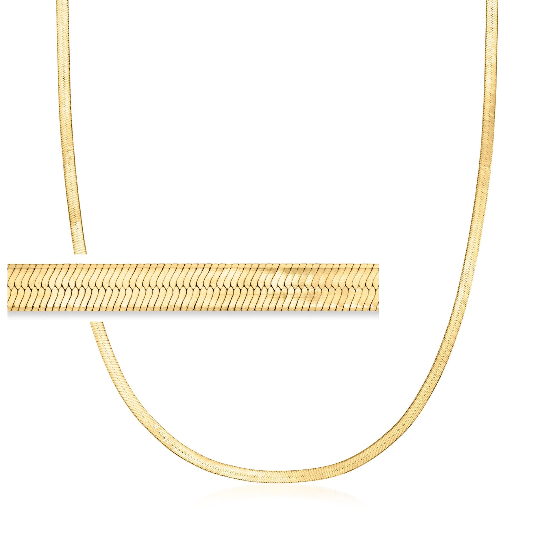 3mm 10kt Yellow Gold Herringbone Necklace