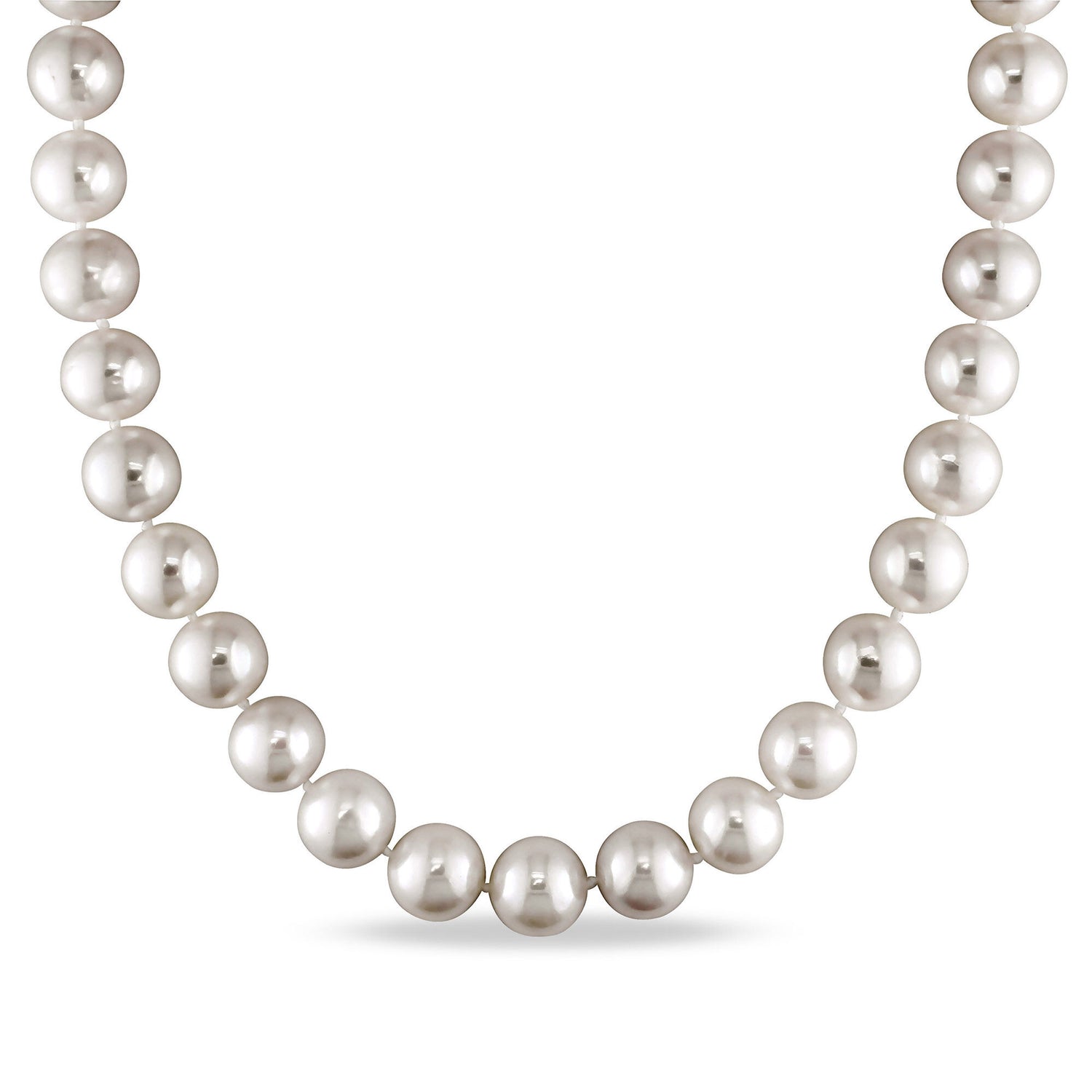 Freshwater Cultured Pearl and Diamond Accent Necklace with 14K White Gold