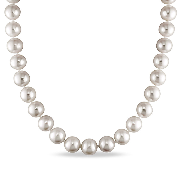 Freshwater Cultured Pearl and Diamond Accent Necklace with 14K White Gold