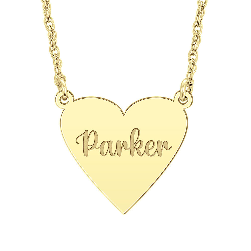 Personalized Heart Necklace in 14K Yellow Gold