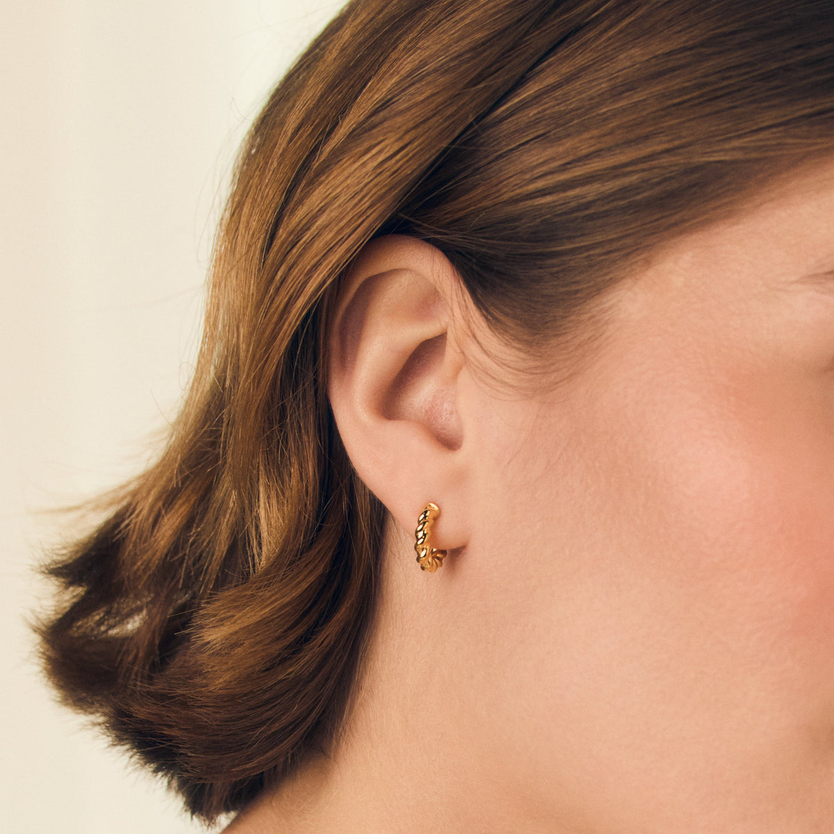 Rope Twist Huggie Hoop Earrings