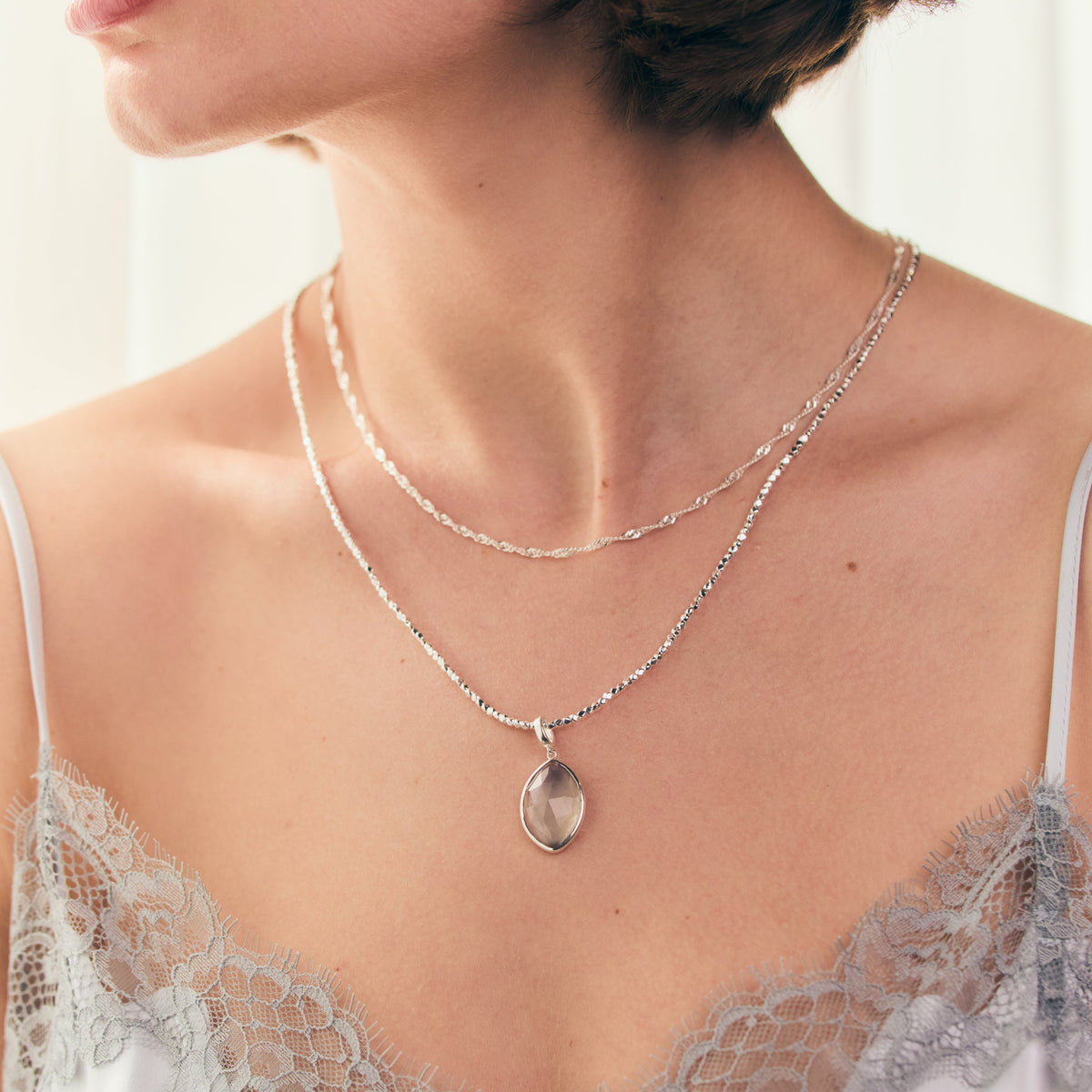 Green Amethyst Organic Pendant