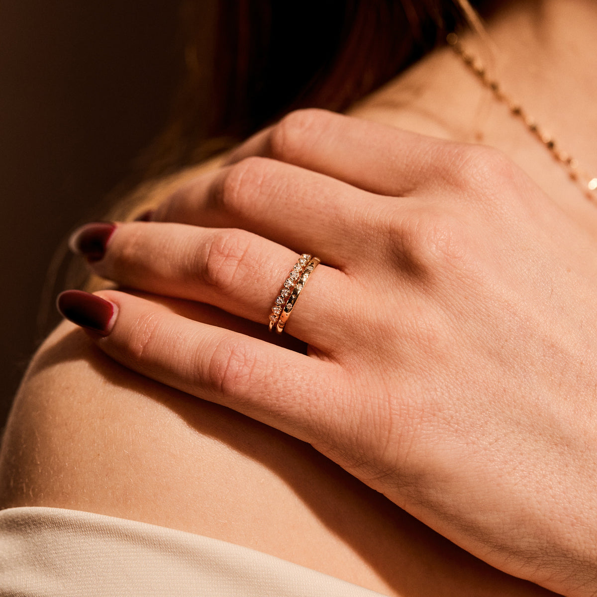 Diamond Heart Stacking Ring