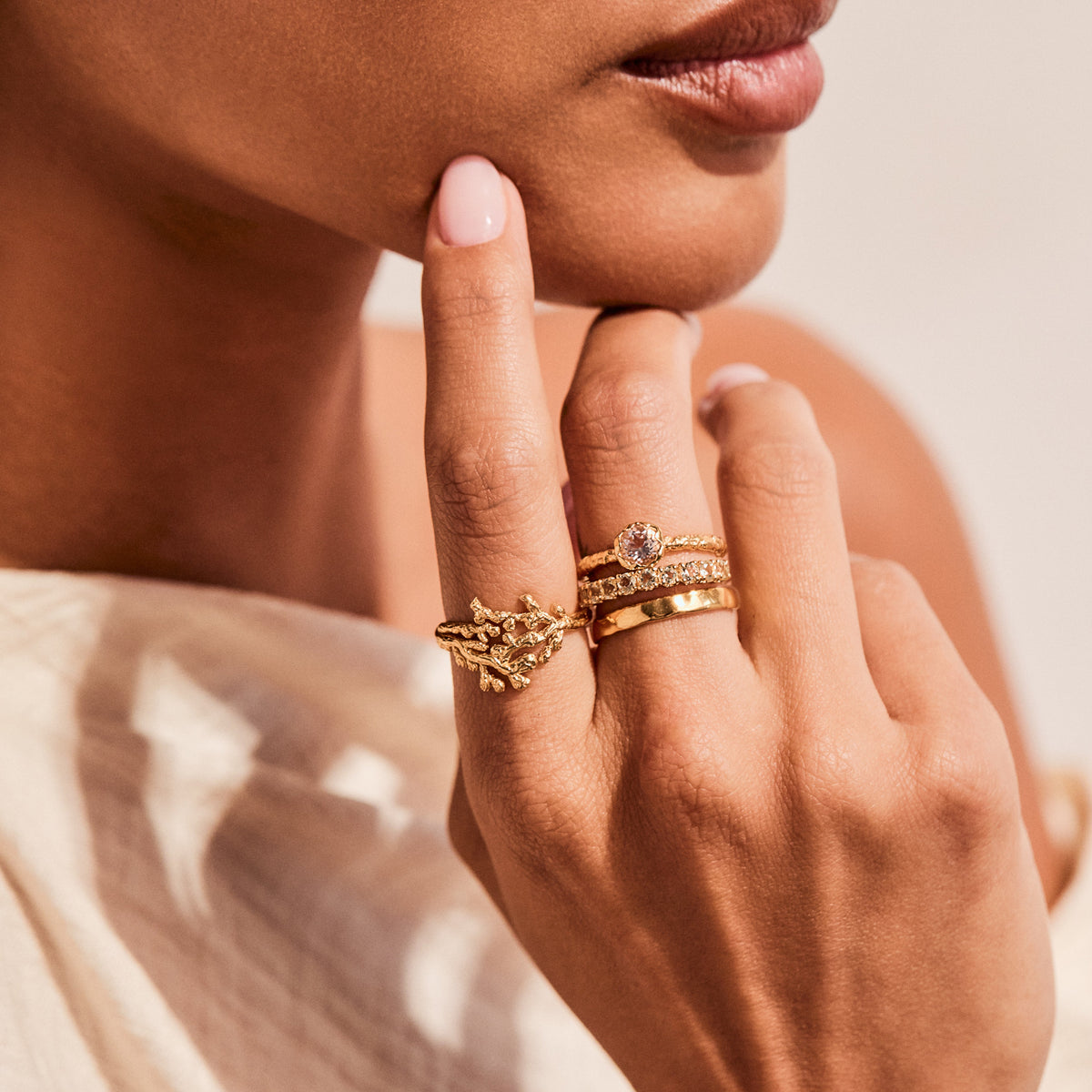 Olive Quartz Ring