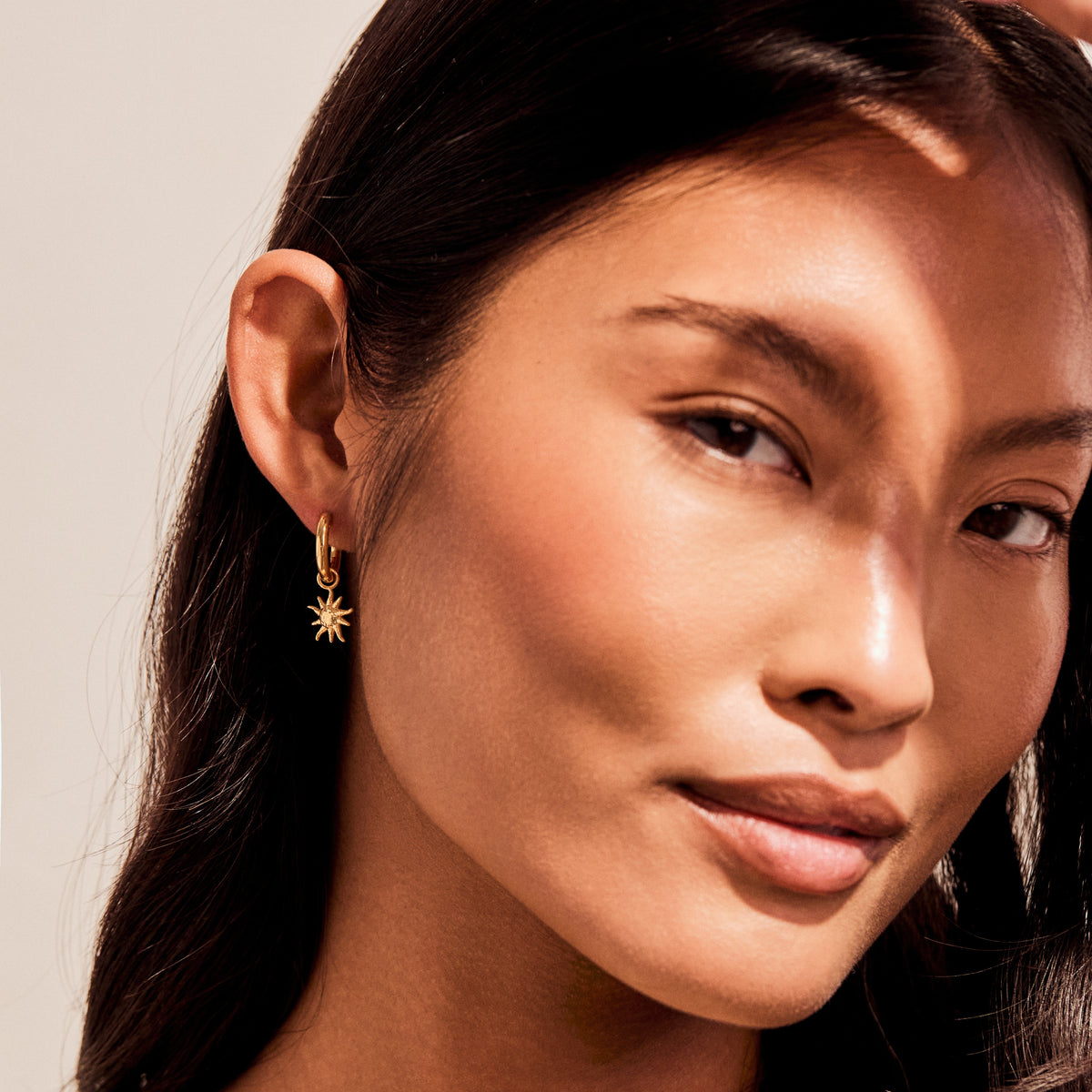 Aurelia Sun Drop Hoop Earrings