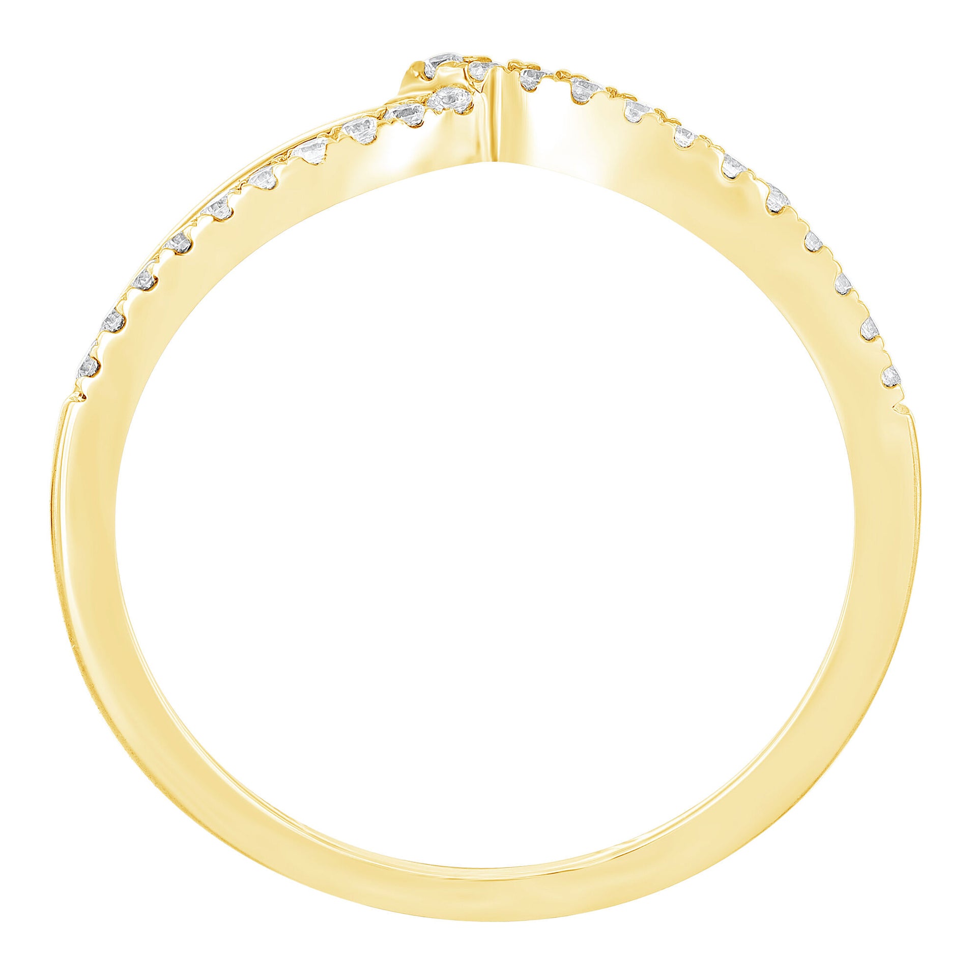 Diamond Contour Band in 10K Yellow Gold (1/7 ct. tw.)