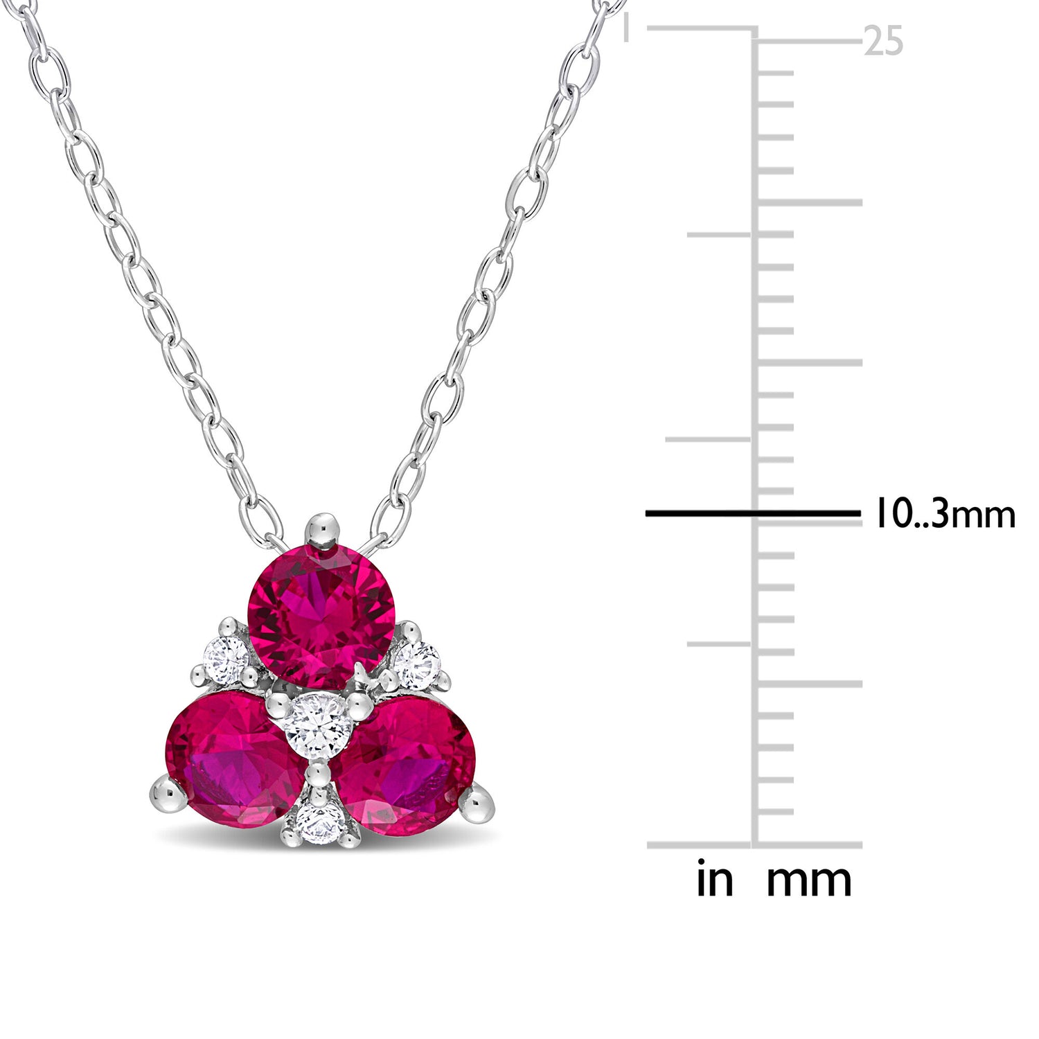 Lab Created Ruby and Lab Created White Sapphire Pendant in Sterling Silver