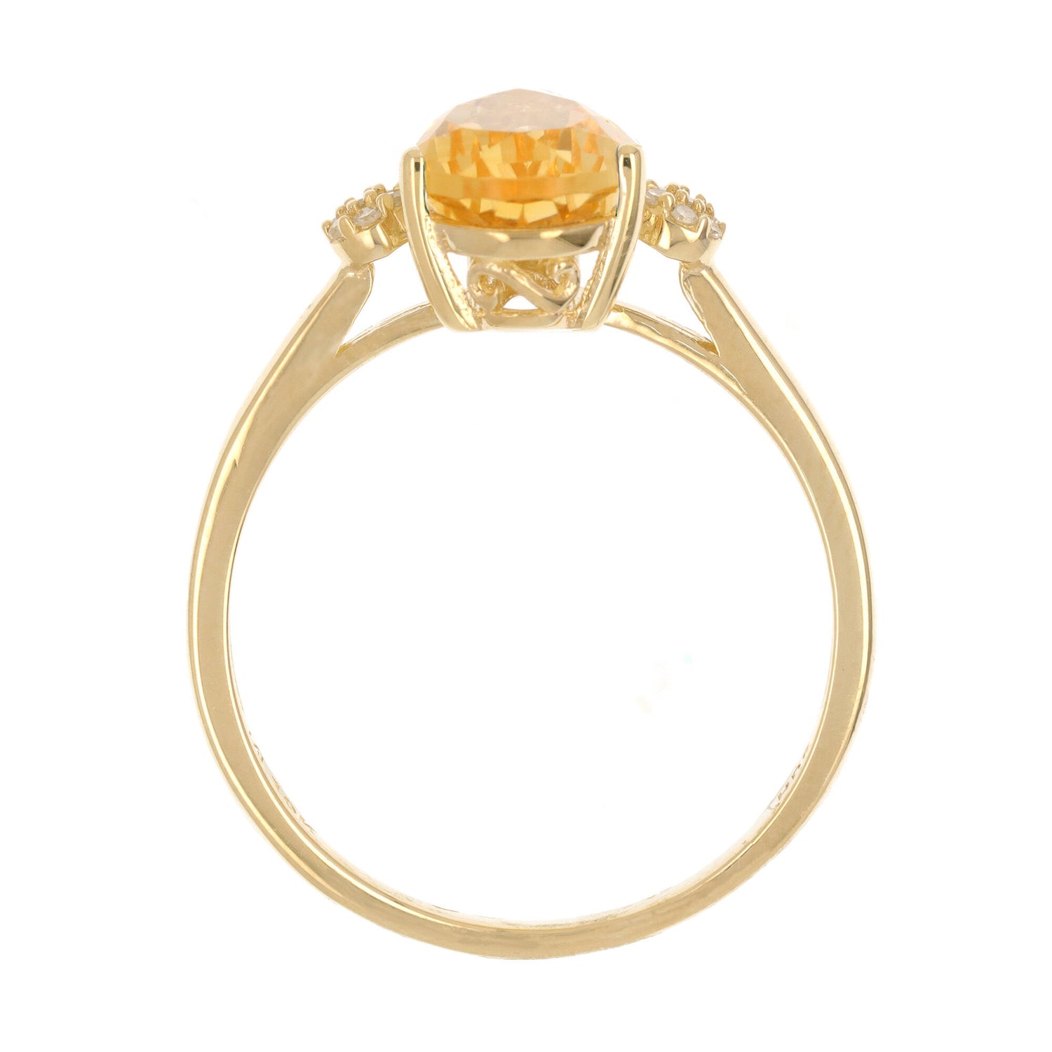 Citrine and Diamond Accent Ring in 10K Yellow Gold