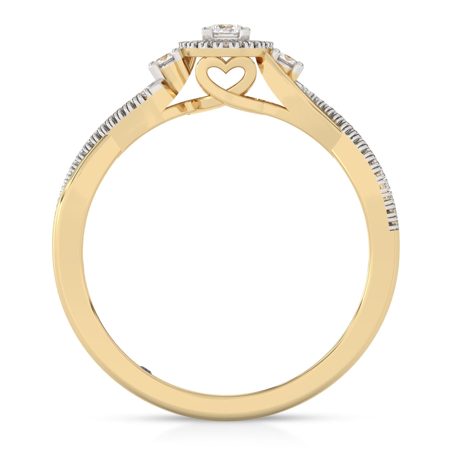 Diamond and Blue Sapphire Ring in 10K Yellow Gold (1/5 ct. tw.)