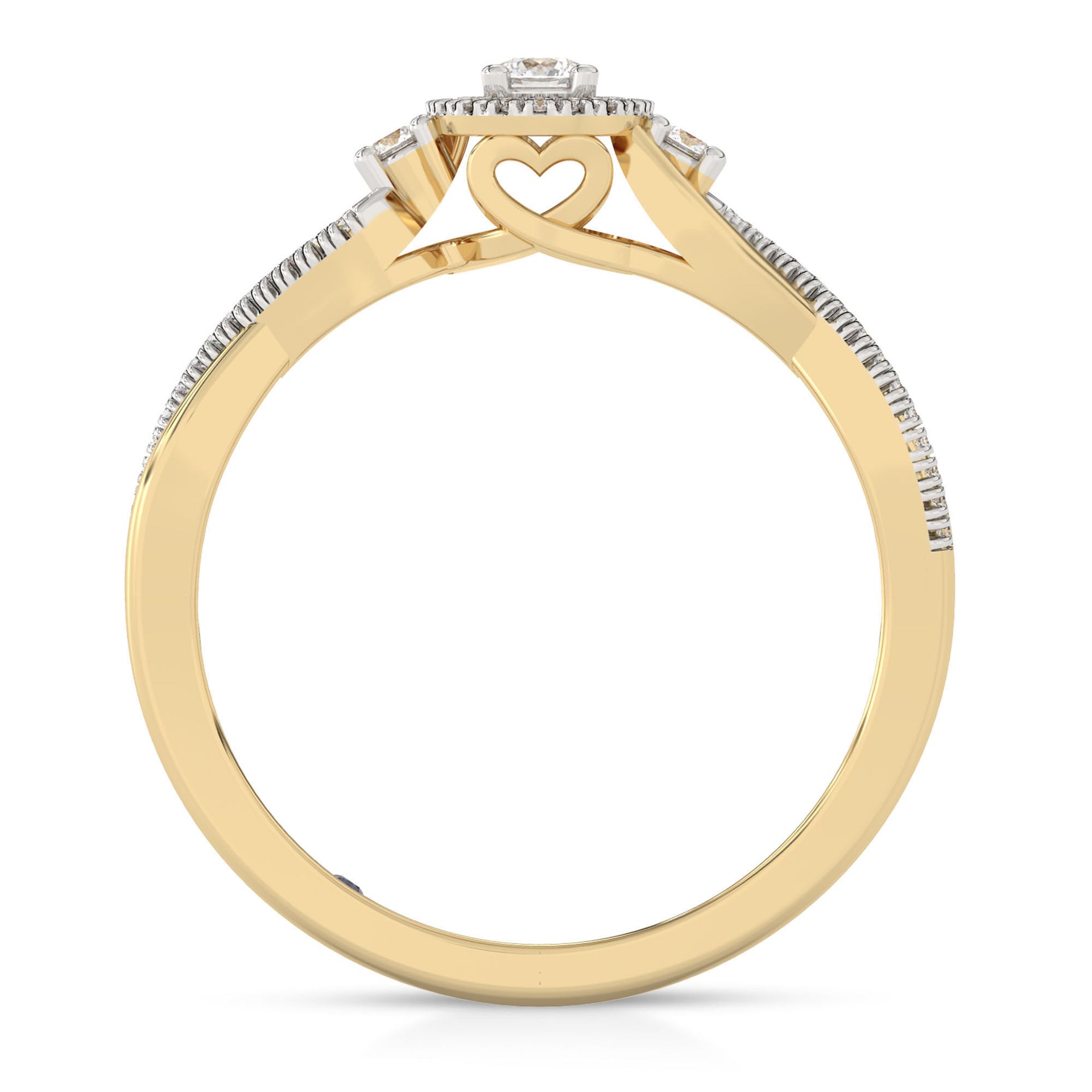 Diamond and Blue Sapphire Ring in 10K Yellow Gold (1/5 ct. tw.)