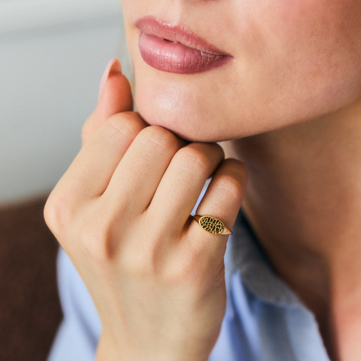 Custom Made Dog Nose Print Signet Ring
