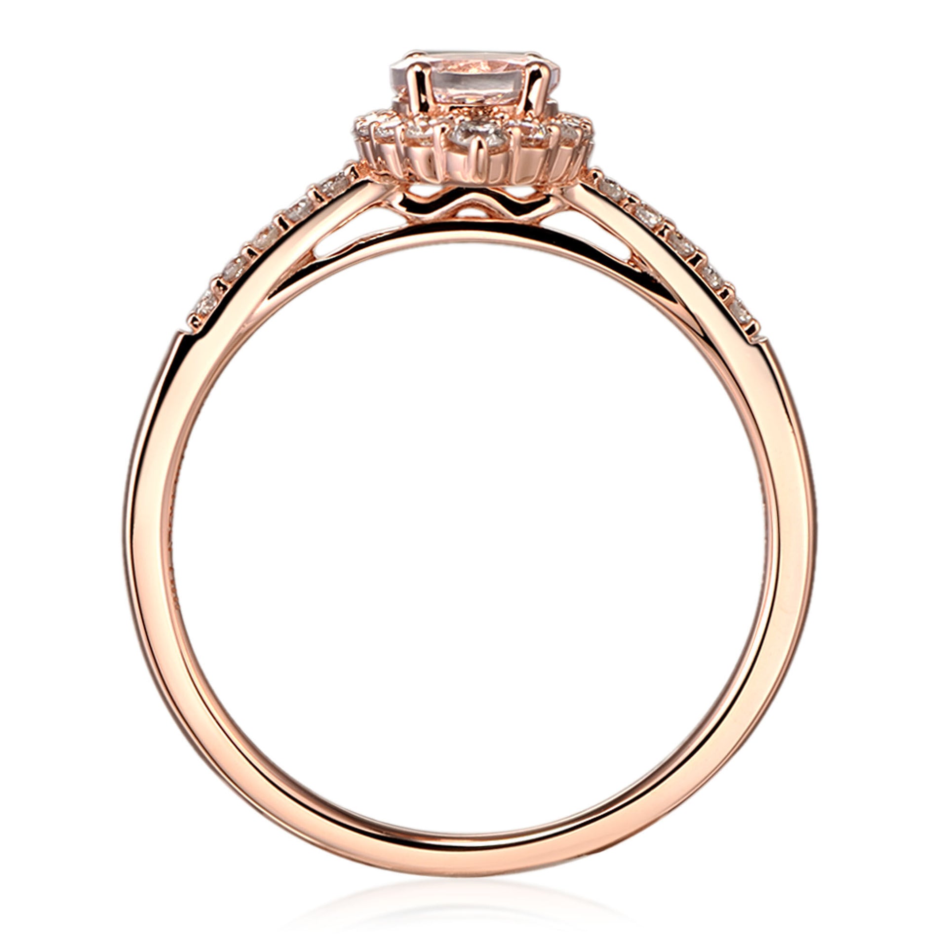 Morganite and Diamond Ring in 10K Rose Gold (1/4 ct. tw.)