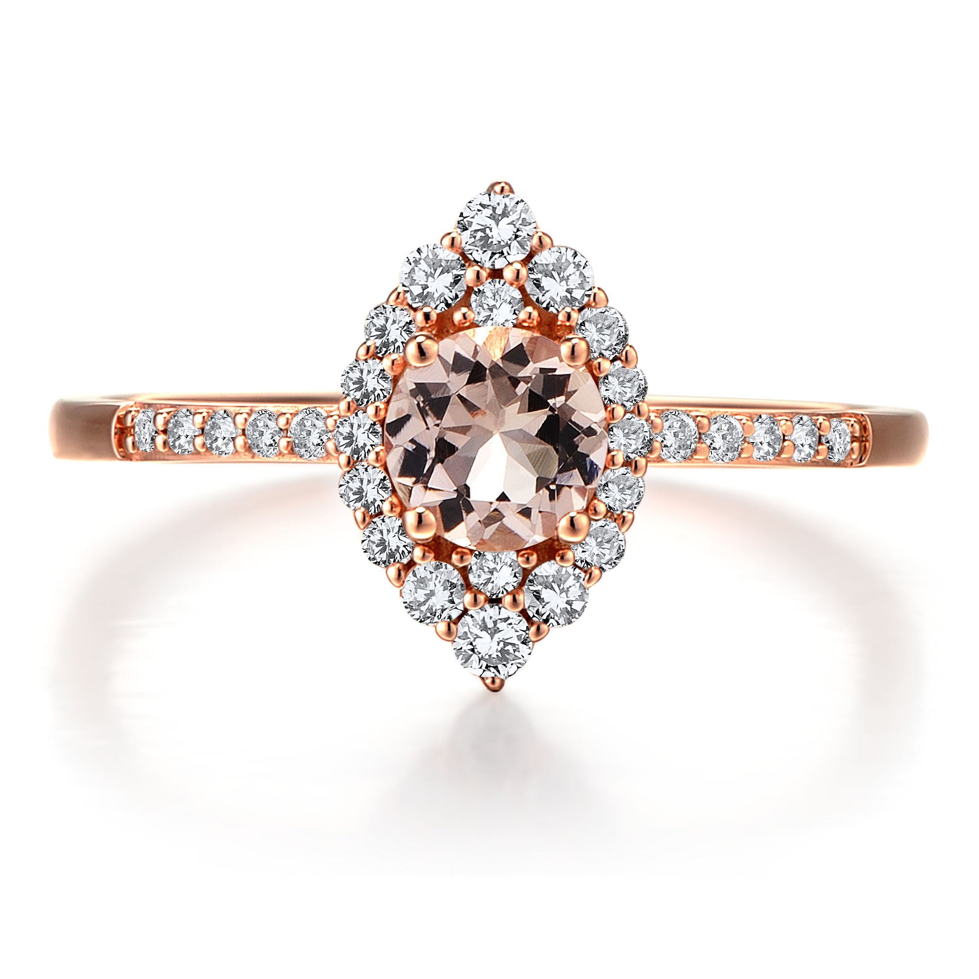 Morganite and Diamond Ring in 10K Rose Gold (1/4 ct. tw.)