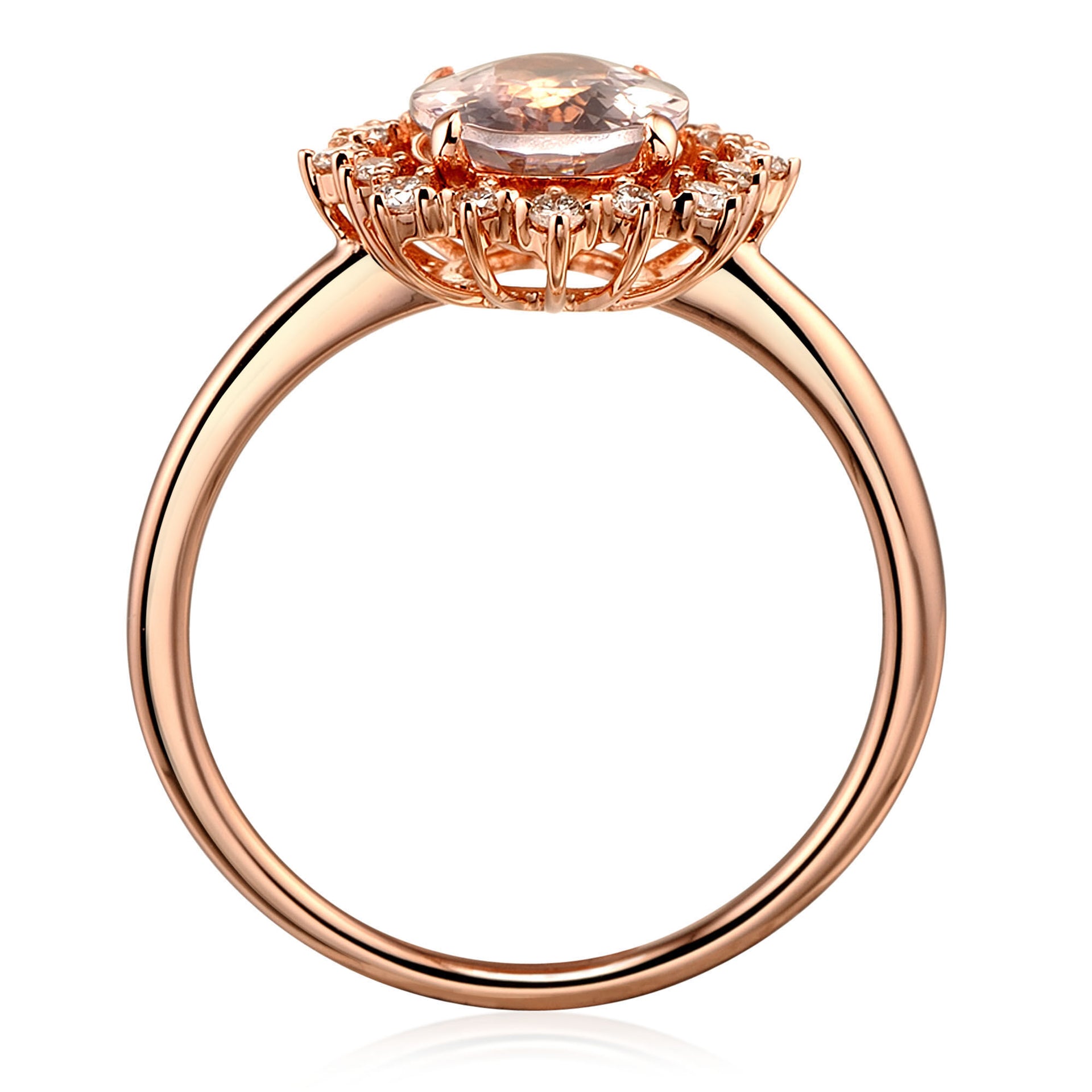 Morganite and Diamond Ring in 10K Rose Gold (1/7 ct. tw.)