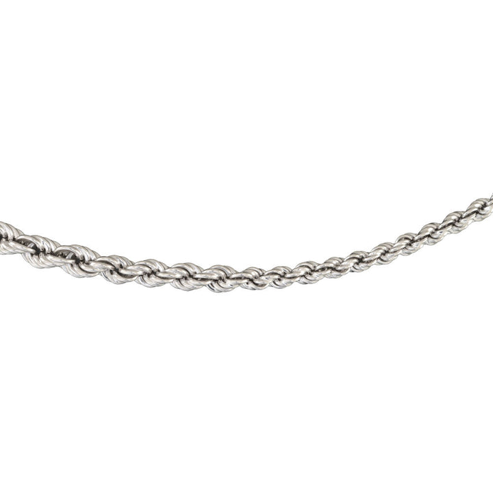 Graduated Rope Chain Necklace in Sterling Silver, 22”