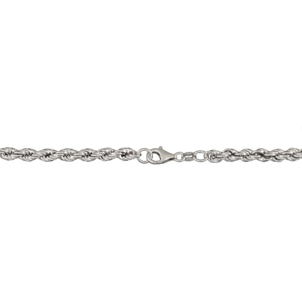 Graduated Rope Chain Necklace in Sterling Silver, 22”