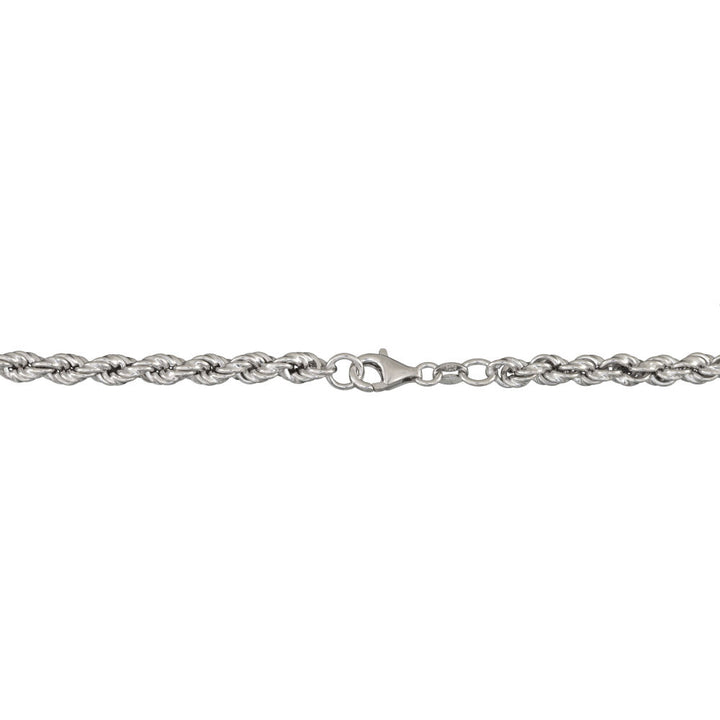 Graduated Rope Chain Necklace in Sterling Silver, 22”