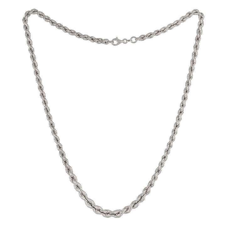 Graduated Rope Chain Necklace in Sterling Silver, 22”