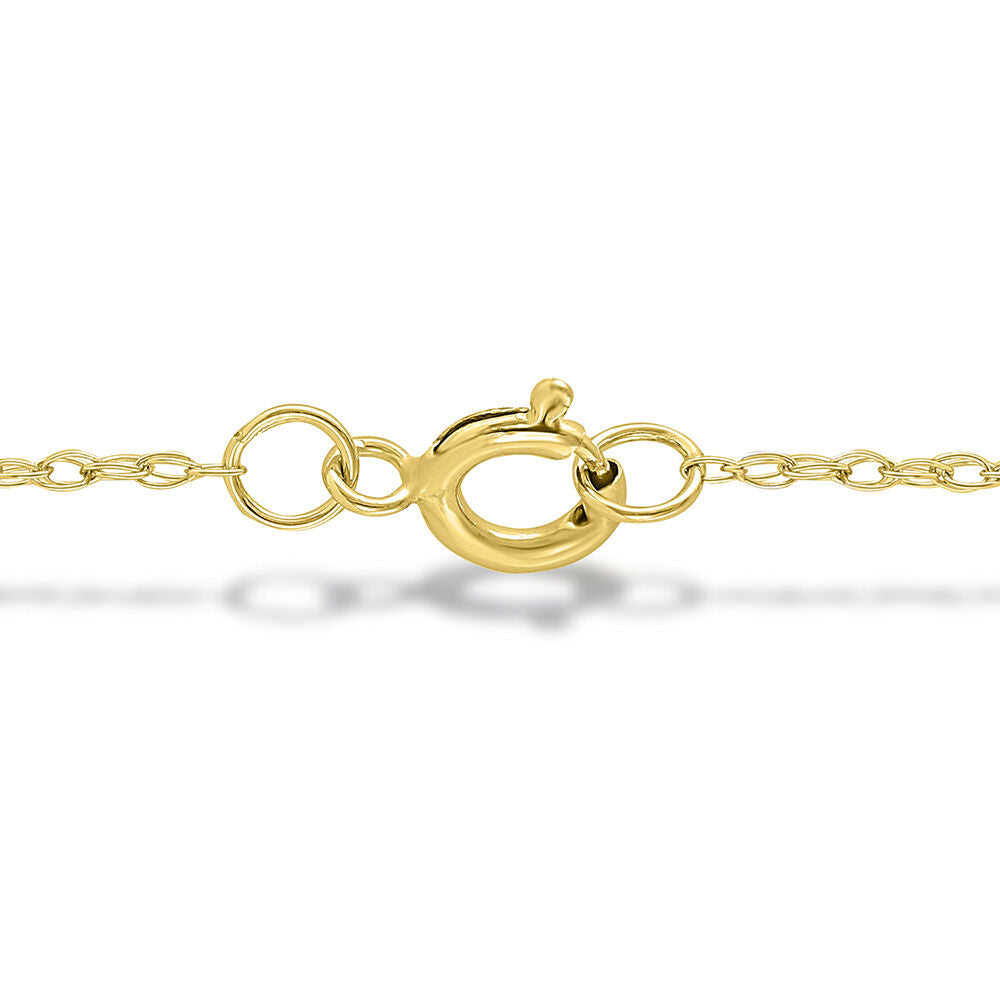Diamond Curb Chain Pendant in 10K Yellow Gold (1/8 ct. tw.)