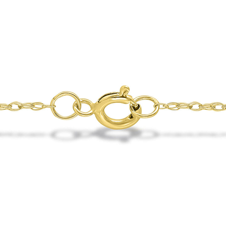 Diamond Curb Chain Pendant in 10K Yellow Gold (1/8 ct. tw.)