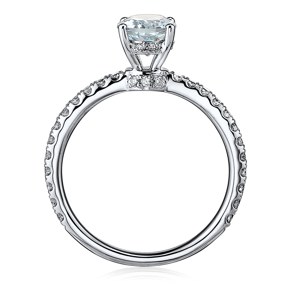 Aquamarine and Diamond Ring in 10K White Gold (1/3 ct. tw.)