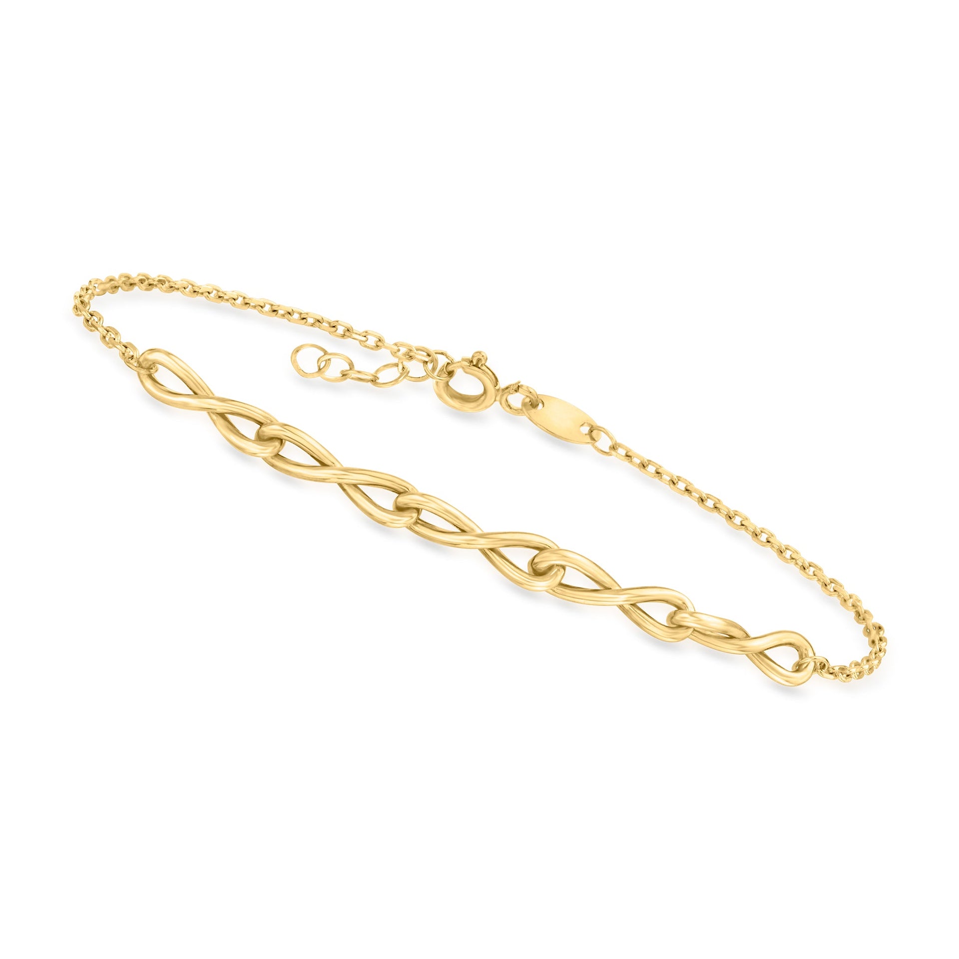 10kt Yellow Gold Twisted Infinity-Link Bracelet