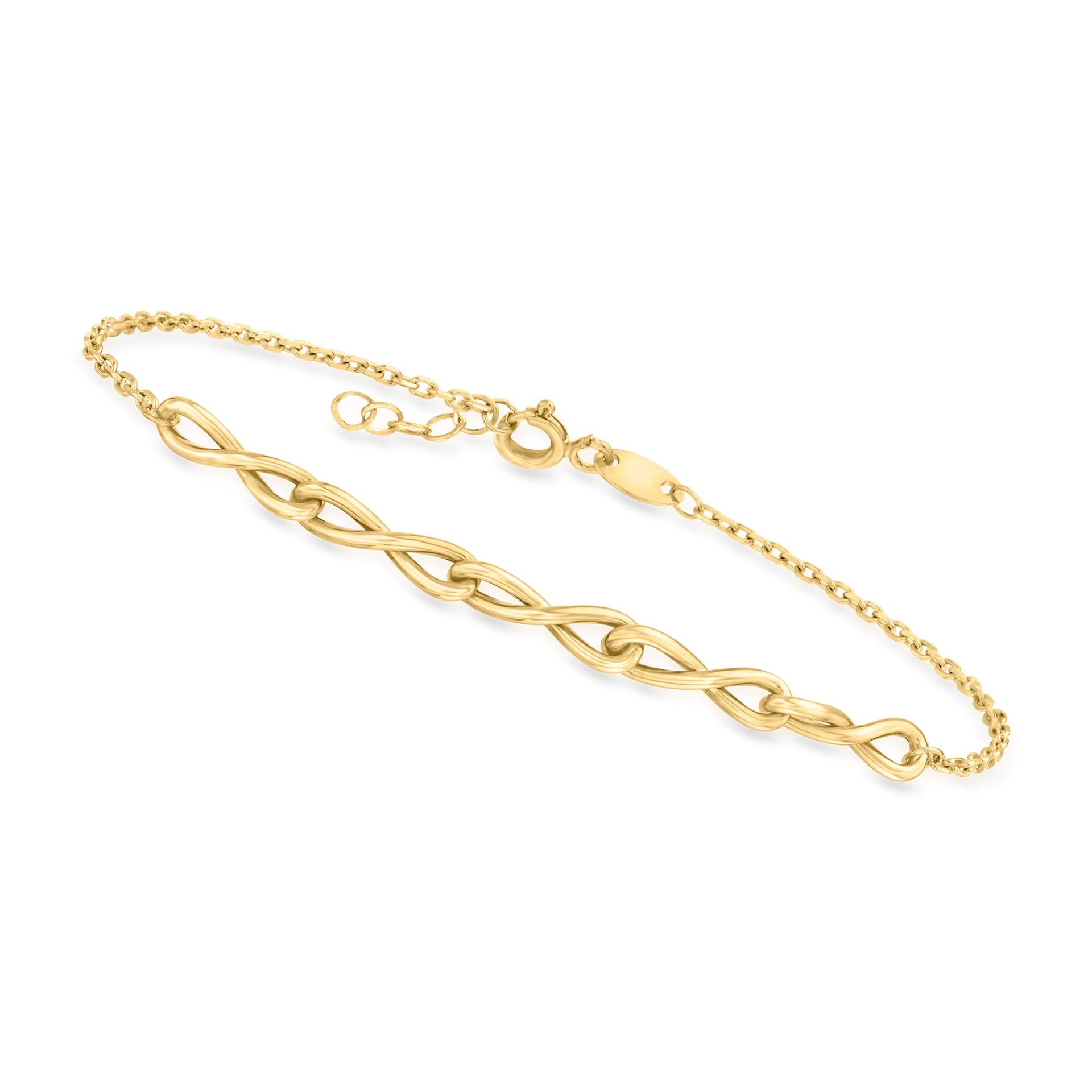 10kt Yellow Gold Twisted Infinity-Link Bracelet