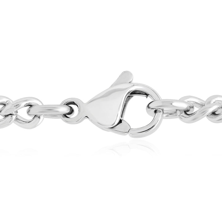 Blue Diamond Accent Cross Pendant in Stainless Steel