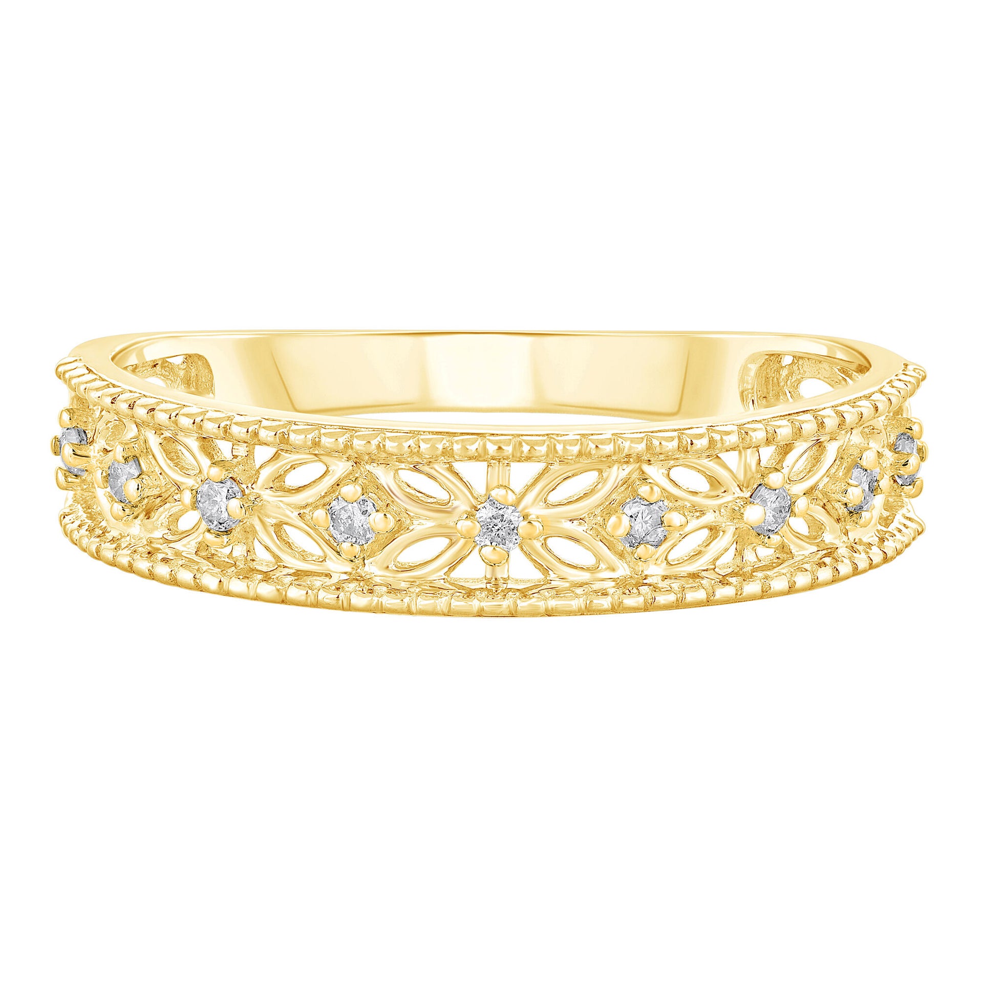 Diamond Accent Band in 10K Yellow Gold