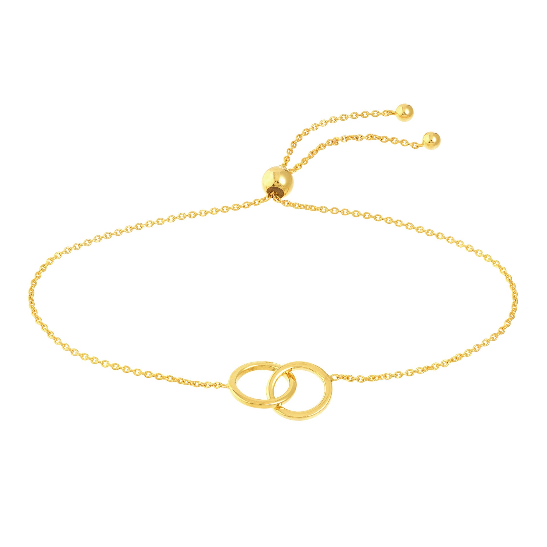 Linked Circle Bolo Bracelet in 14K Yellow Gold