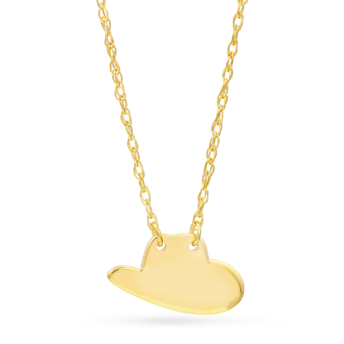 Cowboy Hat Necklace in 14K Yellow Gold