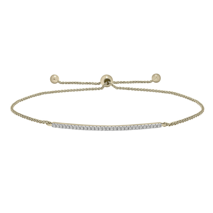 Diamond Bar Bolo Bracelet in 10K Yellow Gold (1/10 ct. tw.)
