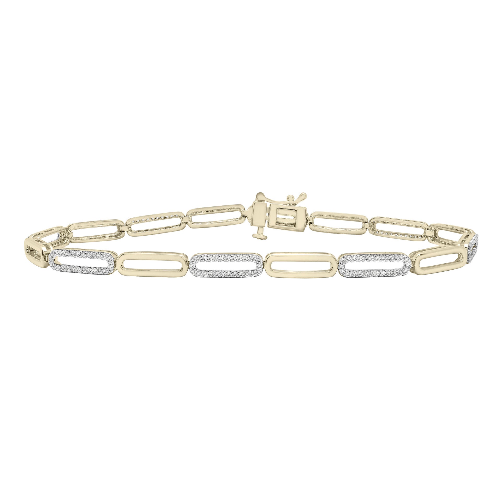 Diamond Link Bracelet in 10K Yellow Gold (1/2 ct. tw.)