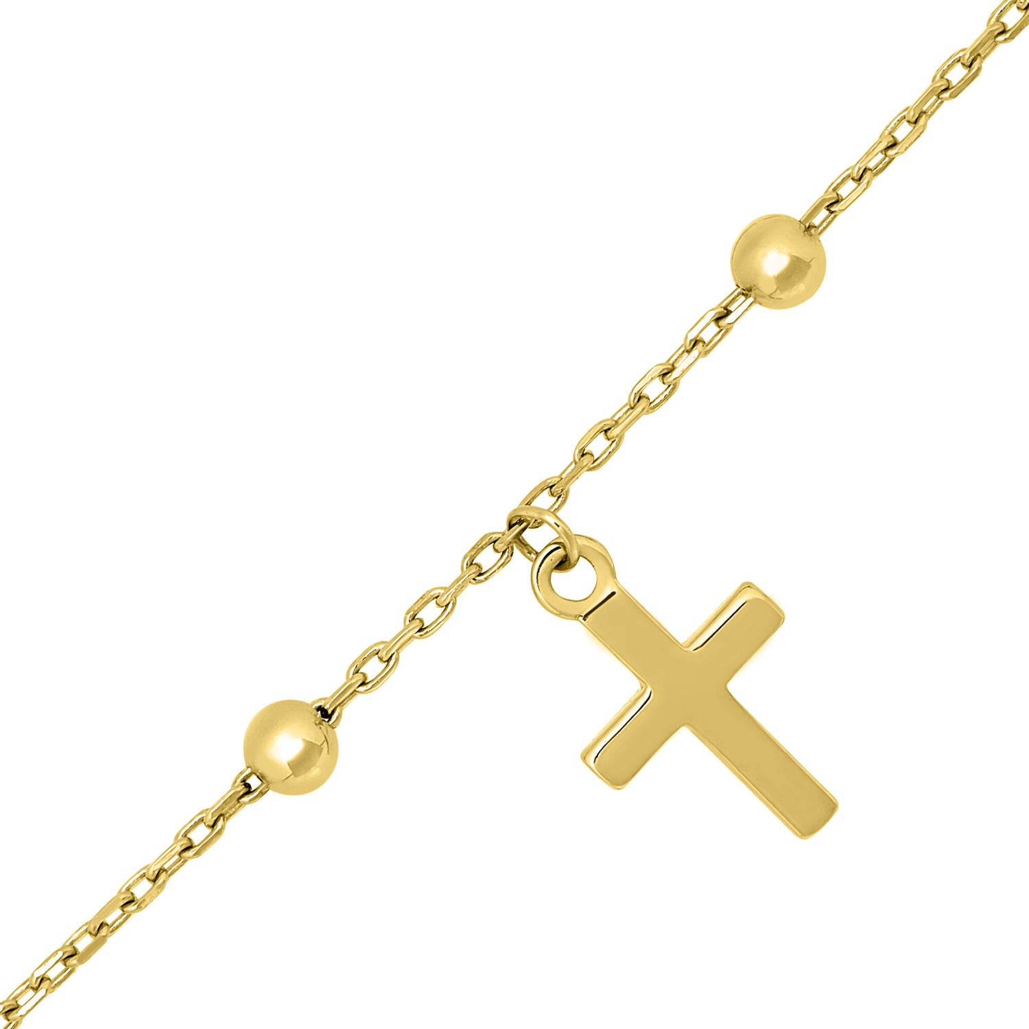 Cross Dangle Necklace in 14K Yellow Gold