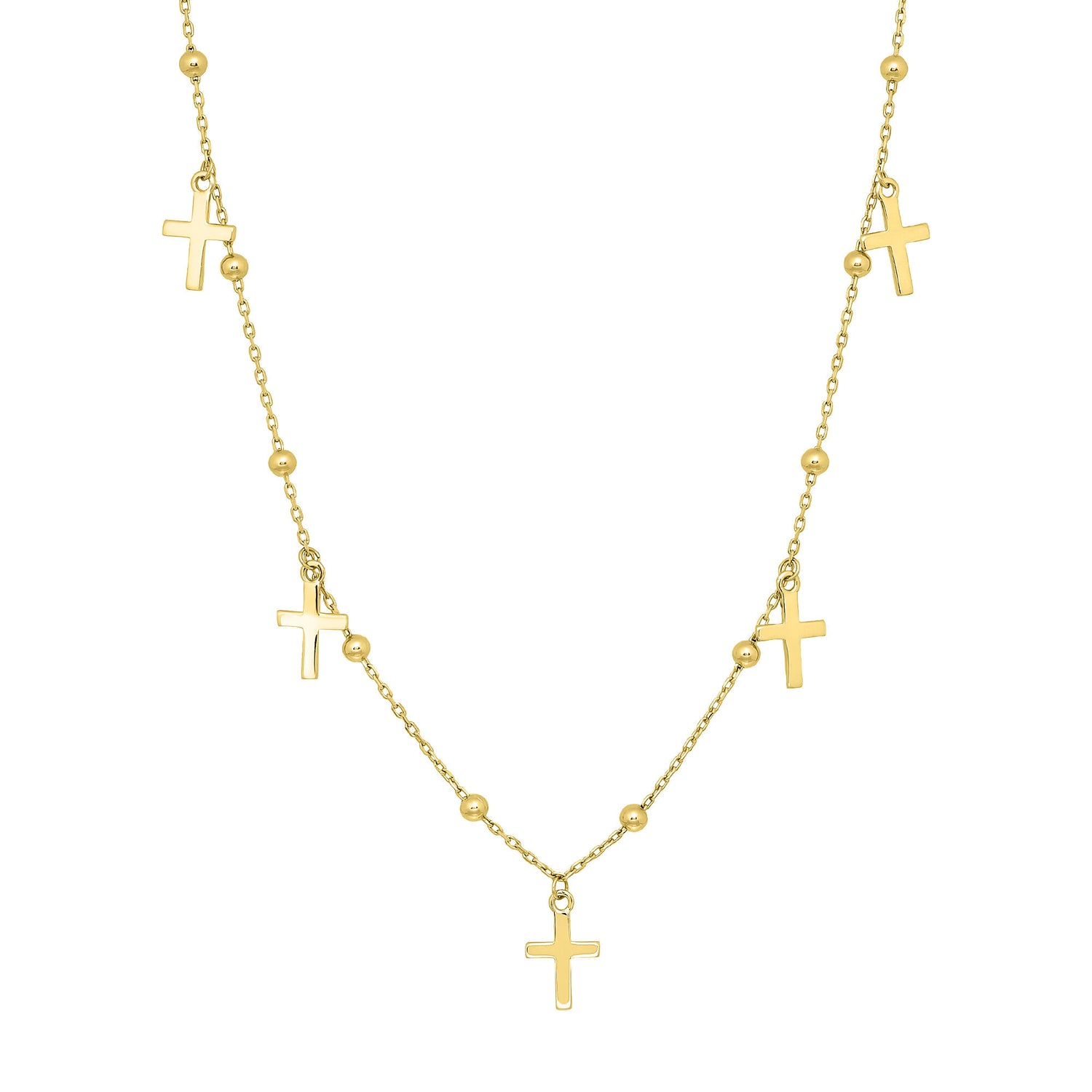 Cross Dangle Necklace in 14K Yellow Gold