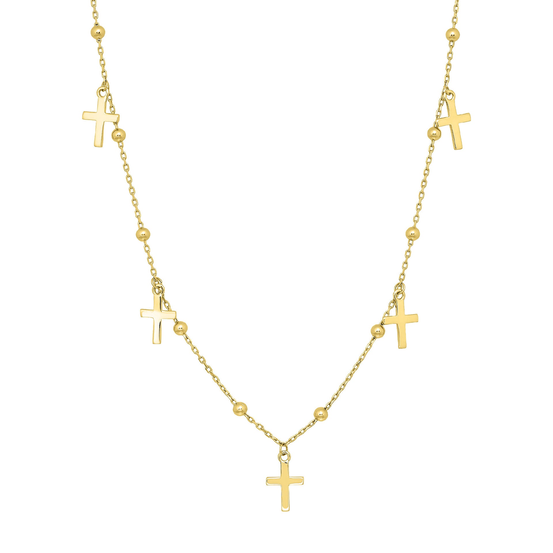 Cross Dangle Necklace in 14K Yellow Gold