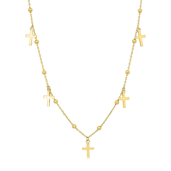 Cross Dangle Necklace in 14K Yellow Gold